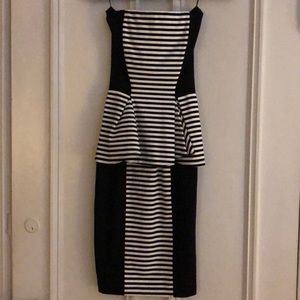 Strapless lapel body con dress